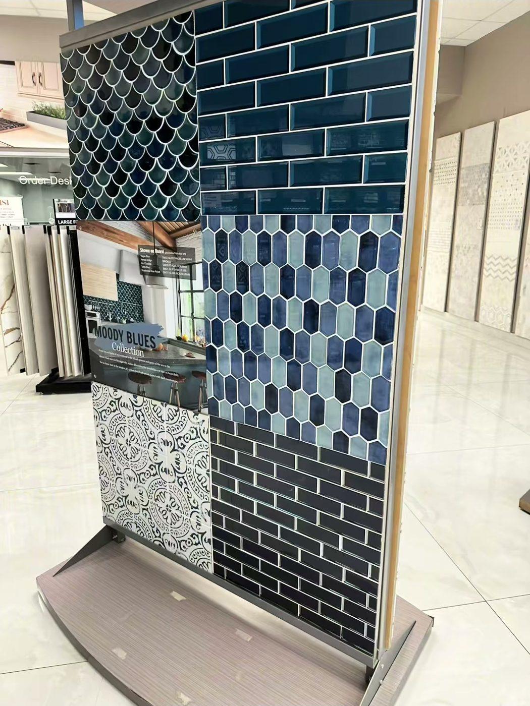 Decorative tile display at X Cabinet & Stone showroom, Flagstaff, AZ