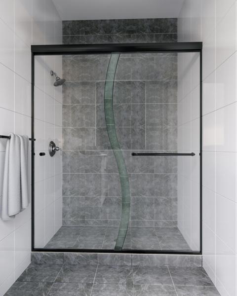 Euro Shower Curved — available at X Cabinet & Stone Flagstaff