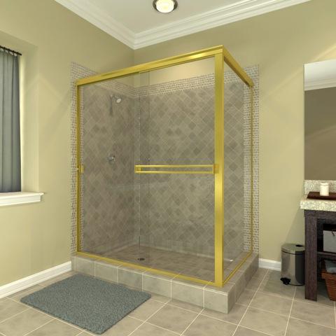 Shower Enclosure With 90° — available at X Cabinet & Stone Flagstaff