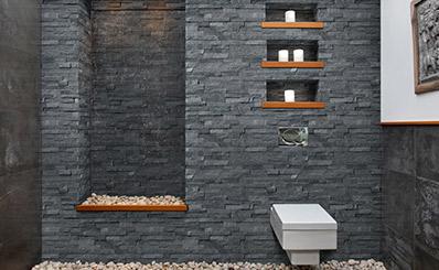 Stacked Stone and Ledger Panels at X Cabinet & Stone Flagstaff